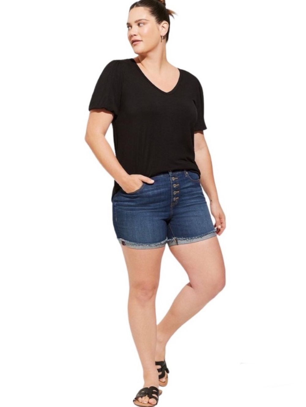 Torrid High-Waisted Dark-wash Jean Shorts